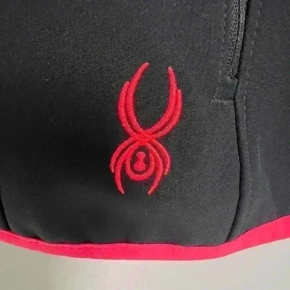 Spyder Women’s Jacket Black with Bright Pink Trim. Fleece Lined with a Hood - Picture 8 of 10